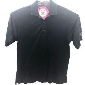 Carnhoustie Polo Shirt Mens L Black 100% Cotton Golf